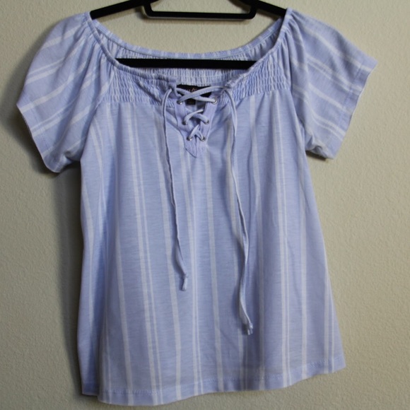 NEW Draw String Striped Top - Picture 4 of 5